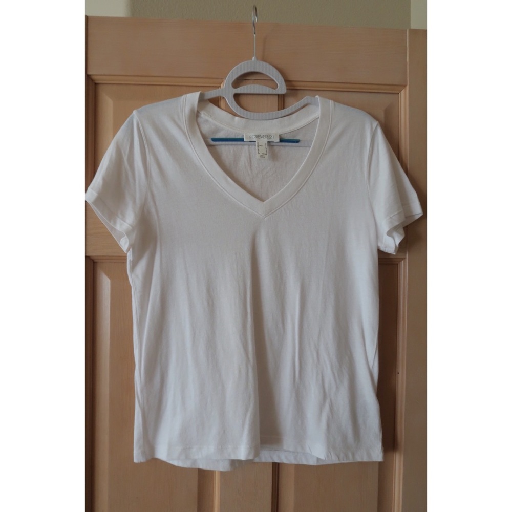 White V-neck T-shirt
